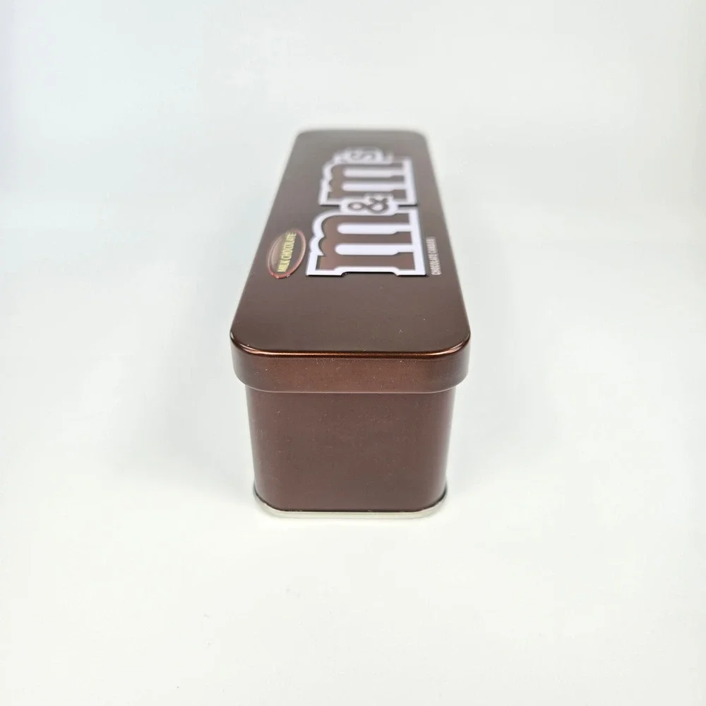 Vintage M&Ms Milk Chocolate Candy Tin Metal Rectangular Collectible Box Fun Size